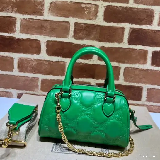 Hyperpeter leather matelassé bag GUCCI top handle GG 0701